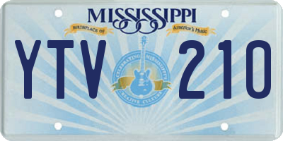 MS license plate YTV210