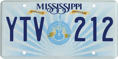 MS license plate YTV212
