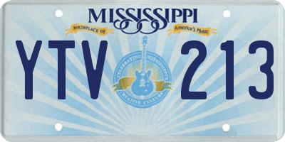MS license plate YTV213
