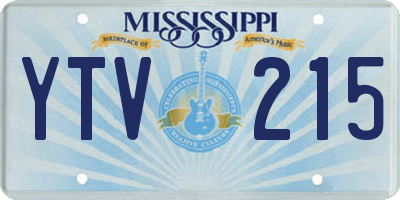 MS license plate YTV215