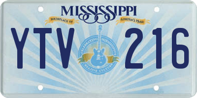 MS license plate YTV216