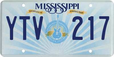 MS license plate YTV217