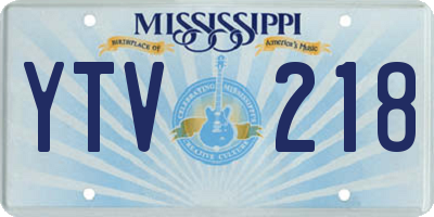 MS license plate YTV218
