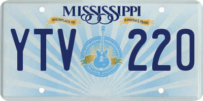 MS license plate YTV220