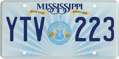 MS license plate YTV223