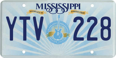 MS license plate YTV228