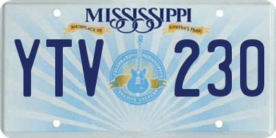 MS license plate YTV230