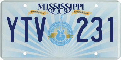 MS license plate YTV231