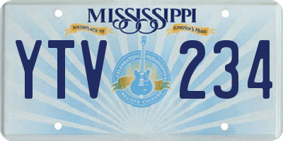 MS license plate YTV234