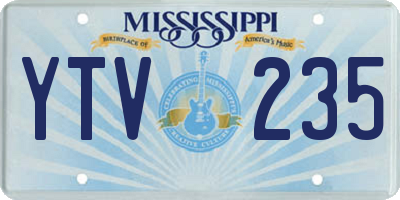 MS license plate YTV235