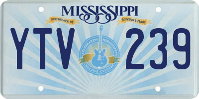 MS license plate YTV239