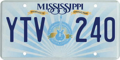 MS license plate YTV240