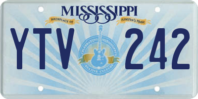 MS license plate YTV242