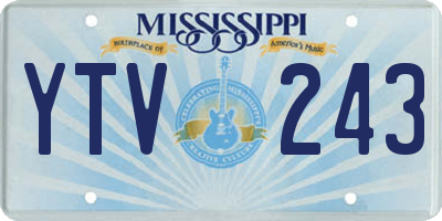 MS license plate YTV243