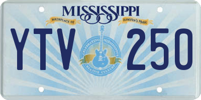 MS license plate YTV250