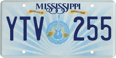 MS license plate YTV255