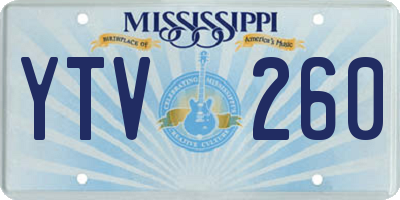 MS license plate YTV260