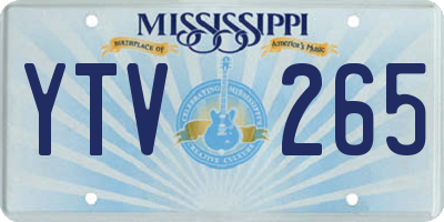 MS license plate YTV265