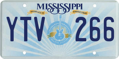 MS license plate YTV266