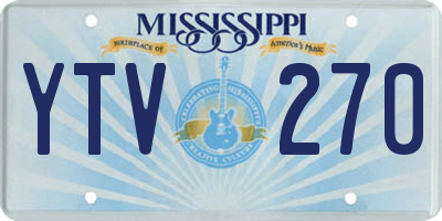 MS license plate YTV270