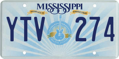 MS license plate YTV274