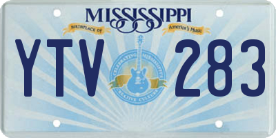 MS license plate YTV283