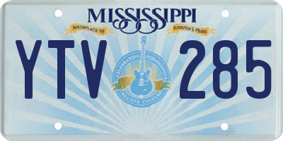 MS license plate YTV285