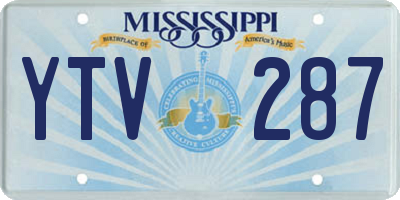 MS license plate YTV287