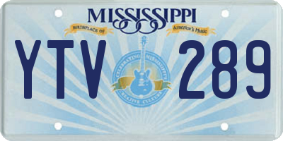 MS license plate YTV289
