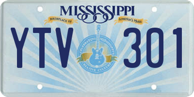 MS license plate YTV301