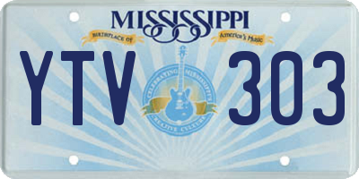 MS license plate YTV303