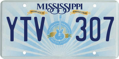 MS license plate YTV307