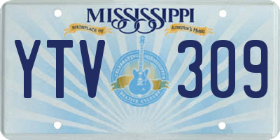 MS license plate YTV309