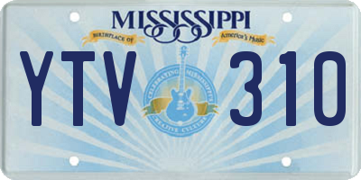 MS license plate YTV310