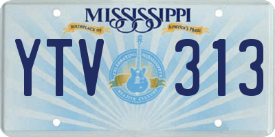 MS license plate YTV313