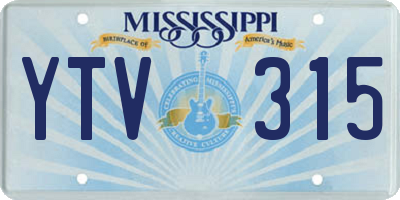 MS license plate YTV315