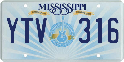 MS license plate YTV316