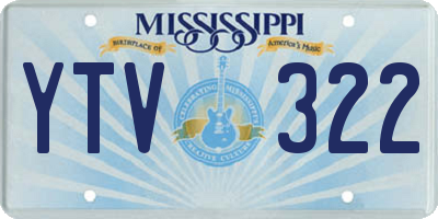 MS license plate YTV322