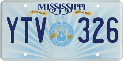 MS license plate YTV326