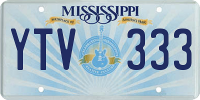 MS license plate YTV333