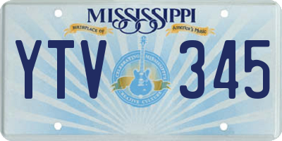 MS license plate YTV345