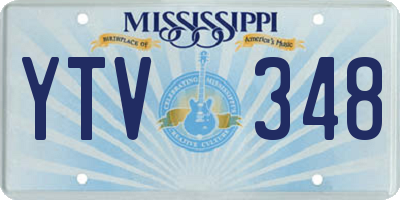 MS license plate YTV348