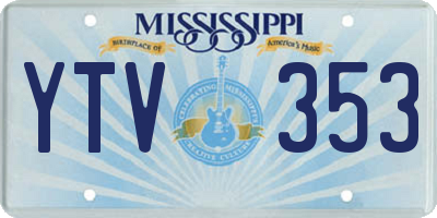 MS license plate YTV353