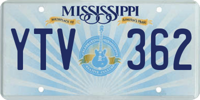 MS license plate YTV362