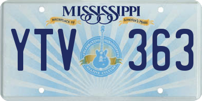 MS license plate YTV363