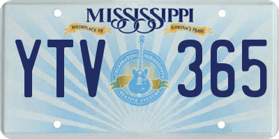 MS license plate YTV365