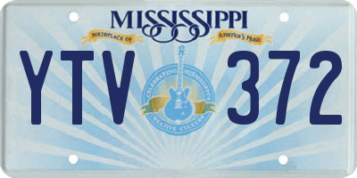 MS license plate YTV372