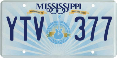 MS license plate YTV377