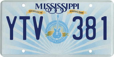 MS license plate YTV381