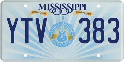 MS license plate YTV383